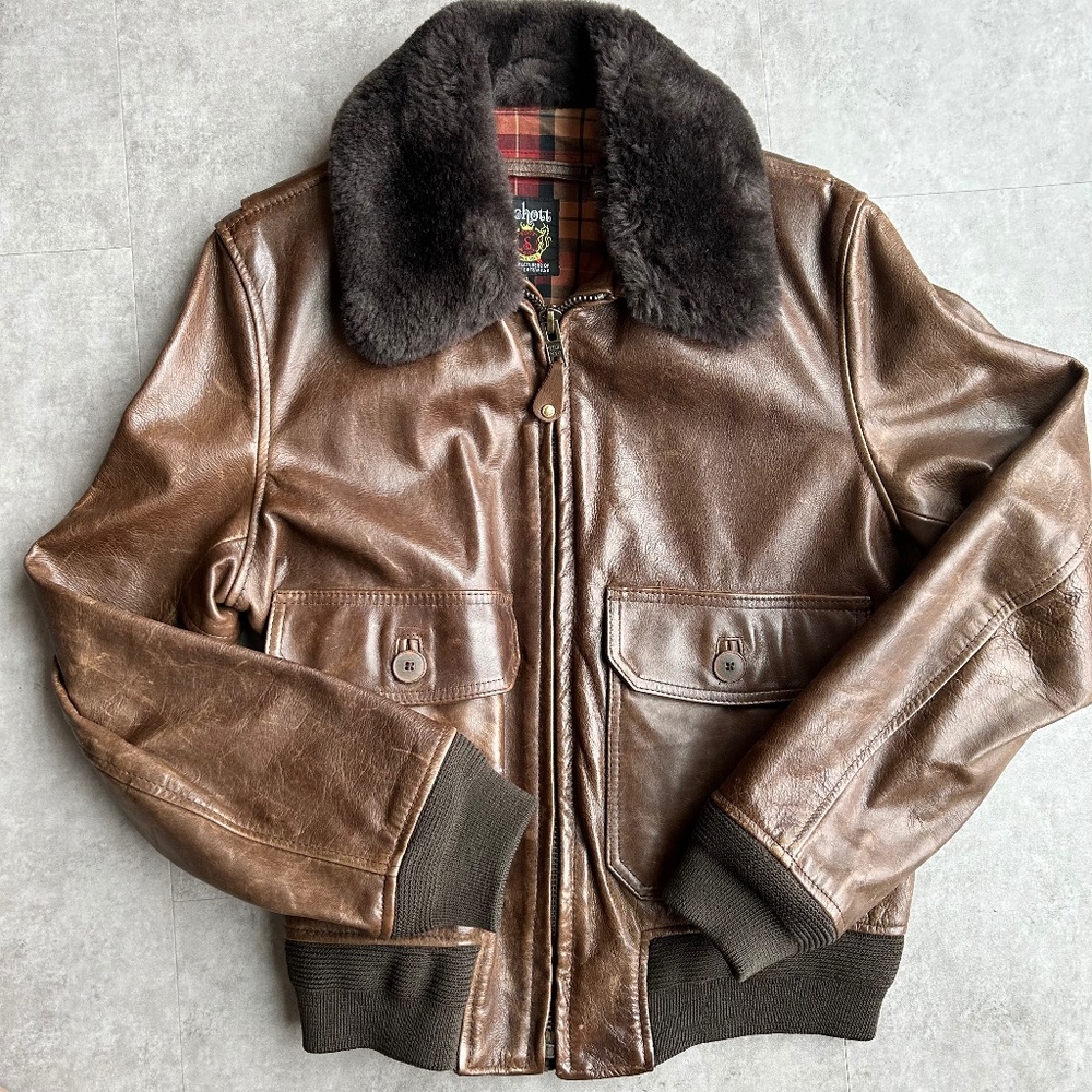 Vintage Schott G-1 leather bomber jacket, men's M